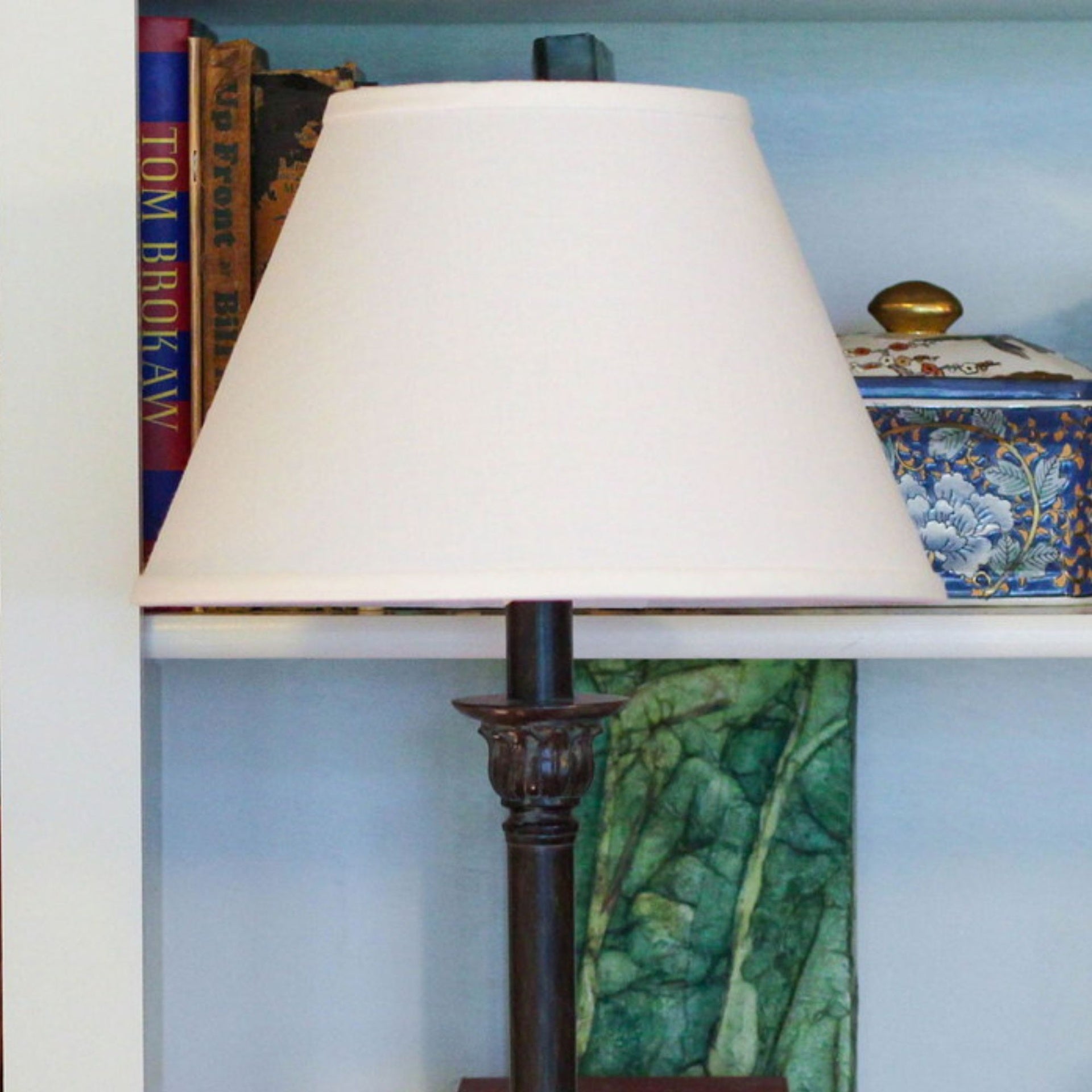 Slant Empire Hardback Lampshade with Washer Fitter, White