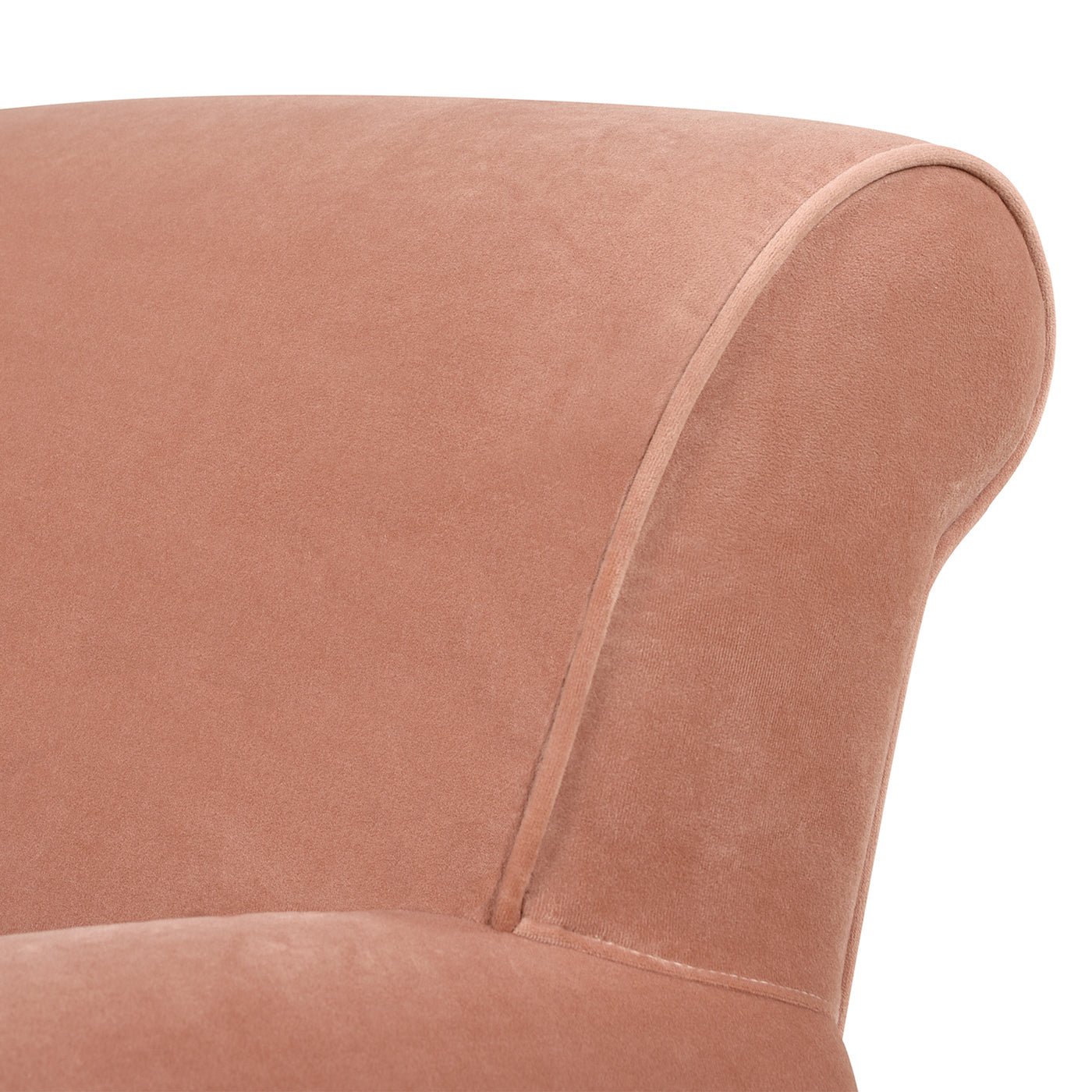 Alana 38" Lawson Accent Arm Chair Metal Casters, Peach Orange Velvet
