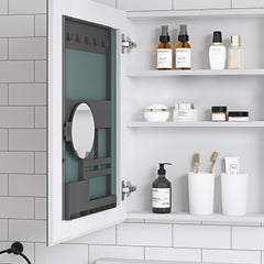 20'' W x 26'' H Surface Frameless Mirror Medicine Cabinet, Beveled Mirror Edges Bathroom Medicine Cabinet, Left opening door