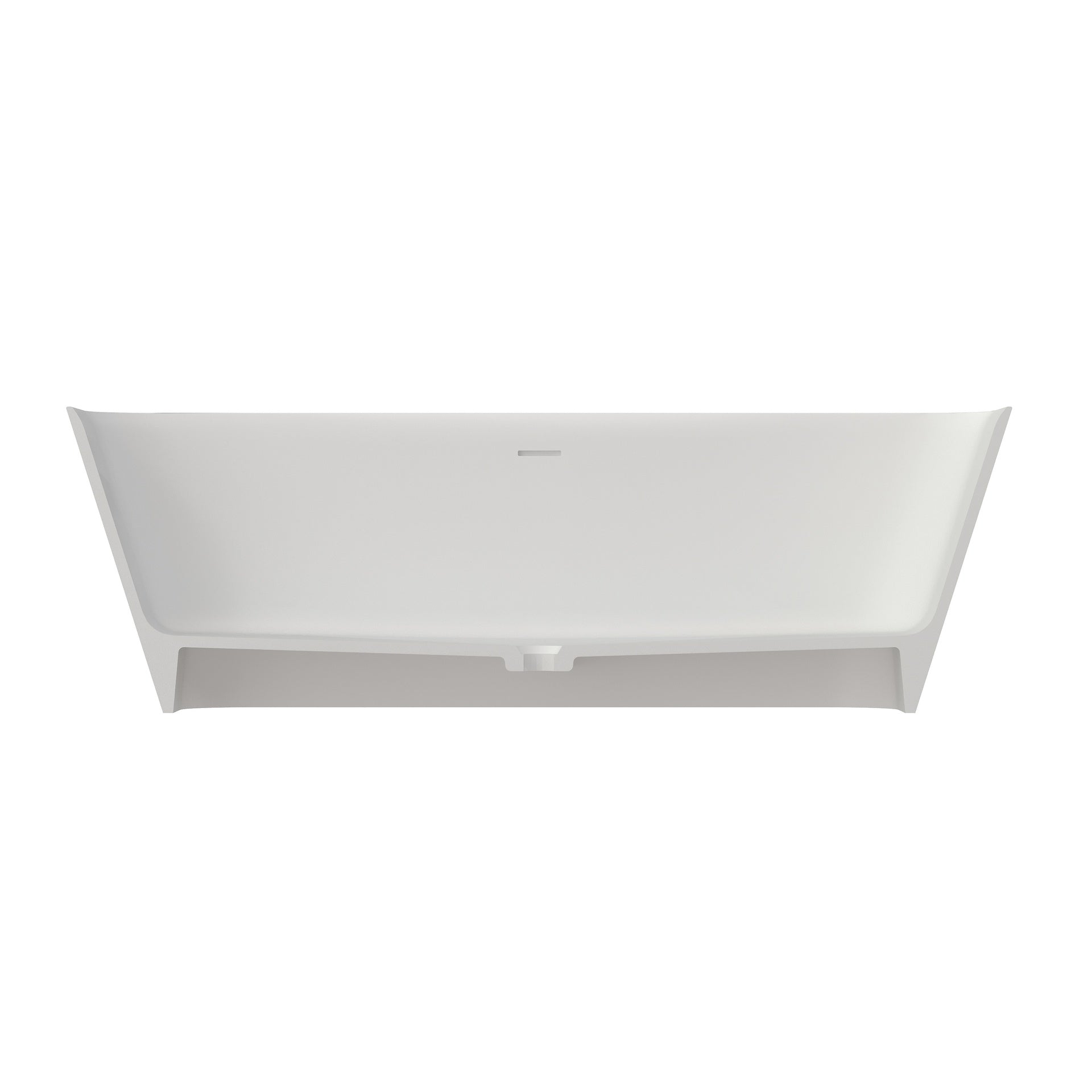 67 Inch Solid Surface Soaking Bathtub - Deep Soak Freestanding Tub