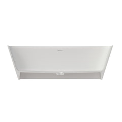 67 Inch Solid Surface Soaking Bathtub - Deep Soak Freestanding Tub