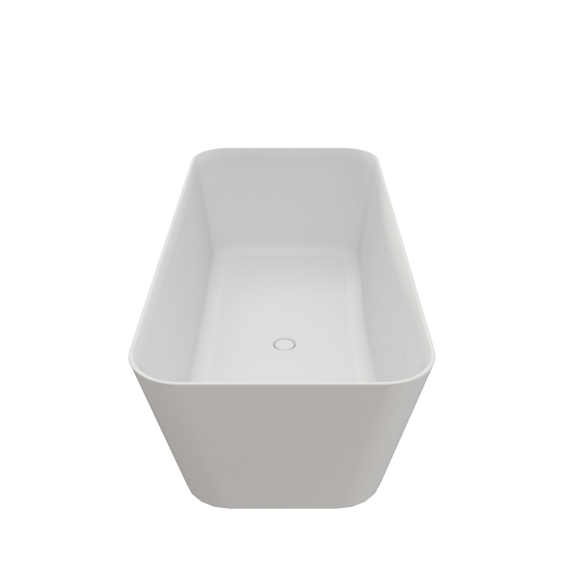 67 Inch Solid Surface Soaking Bathtub - Deep Soak Freestanding Tub