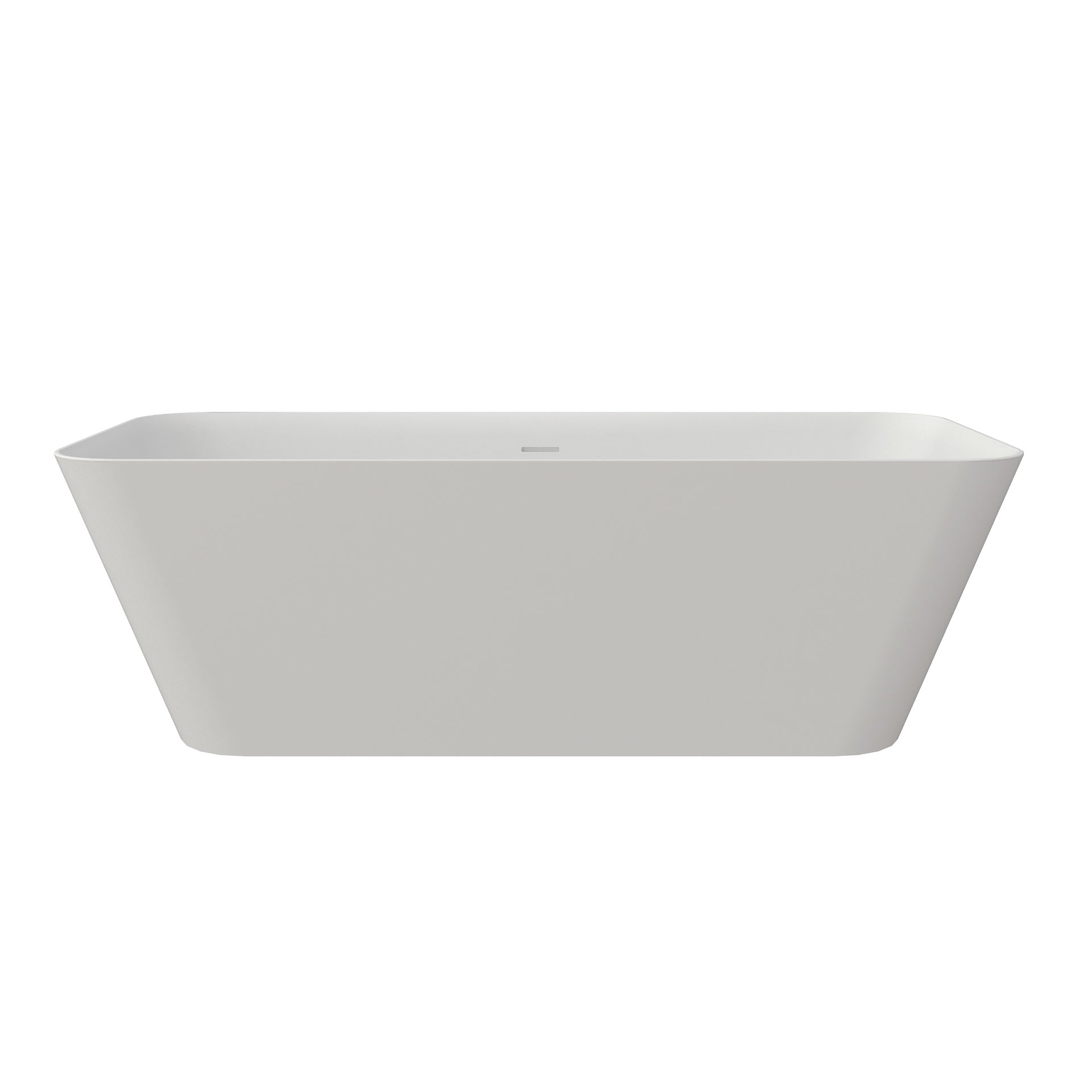 67 Inch Solid Surface Soaking Bathtub - Deep Soak Freestanding Tub