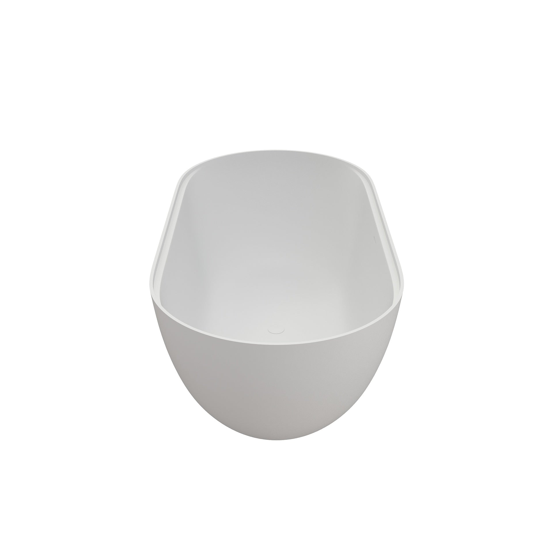 59 Inch Solid Surface Soaking Bathtub - Deep Soak Freestanding Tub With Acrylic Shelf