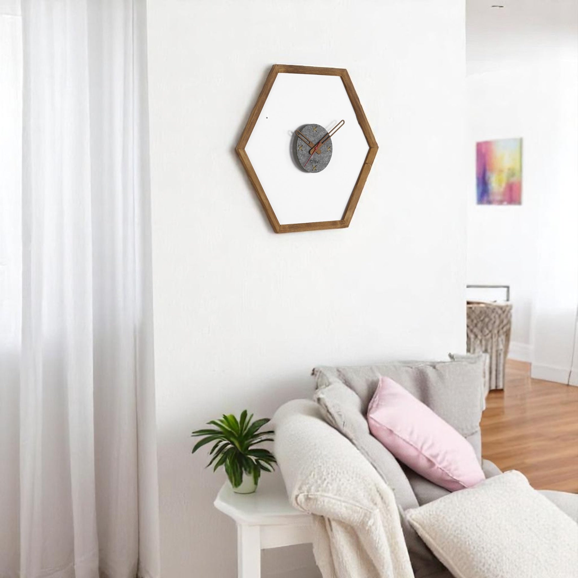 Tuva Wall Clock, Wooden Frame, Dore