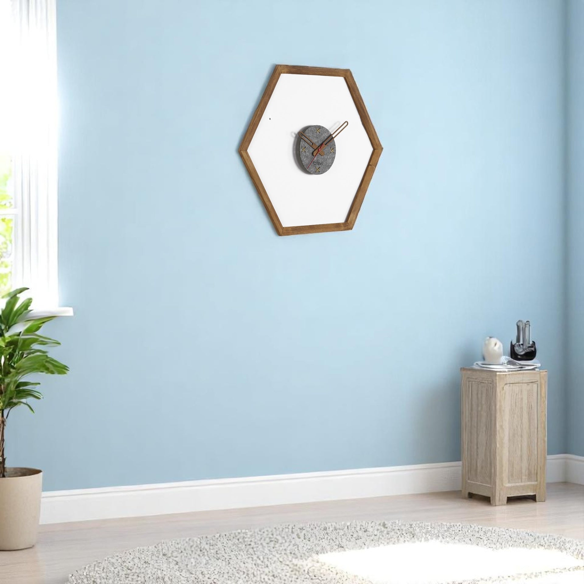 Tuva Wall Clock, Wooden Frame, Dore