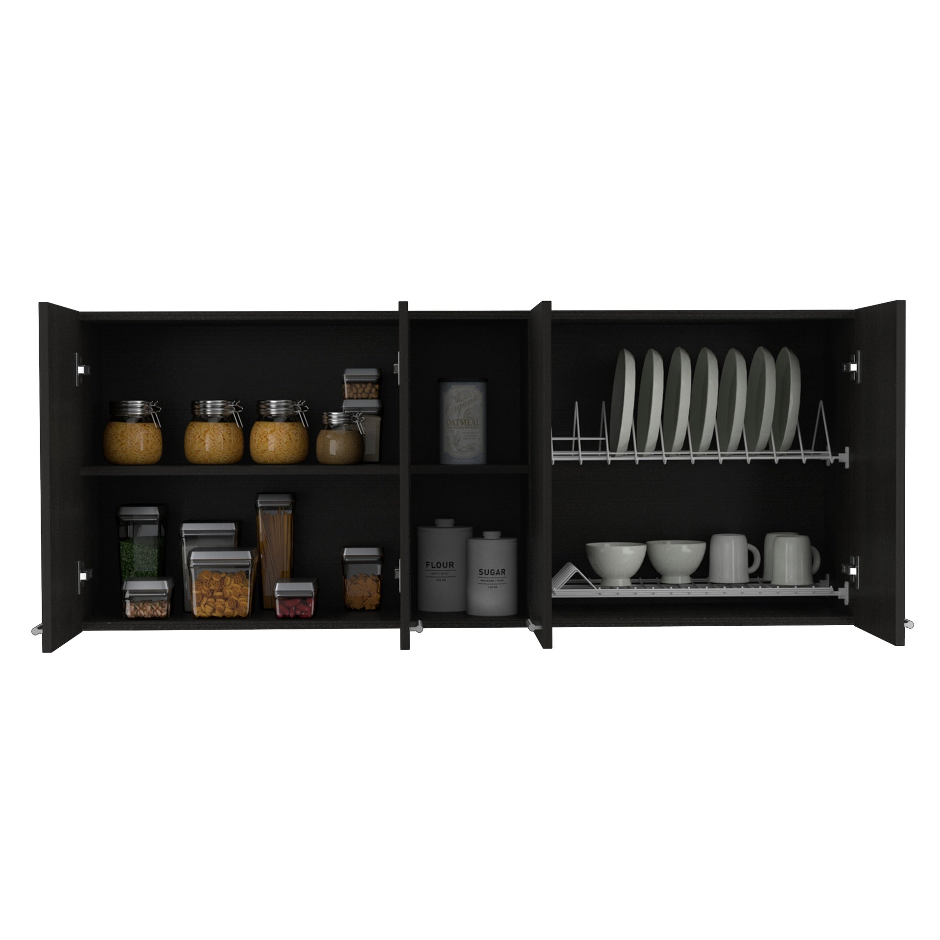 Wall Cabinet Ontario, Double Door, Black Wengue Finish