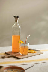 Drink More Glass Water Bottle with Ceramic Stopper - 750ML