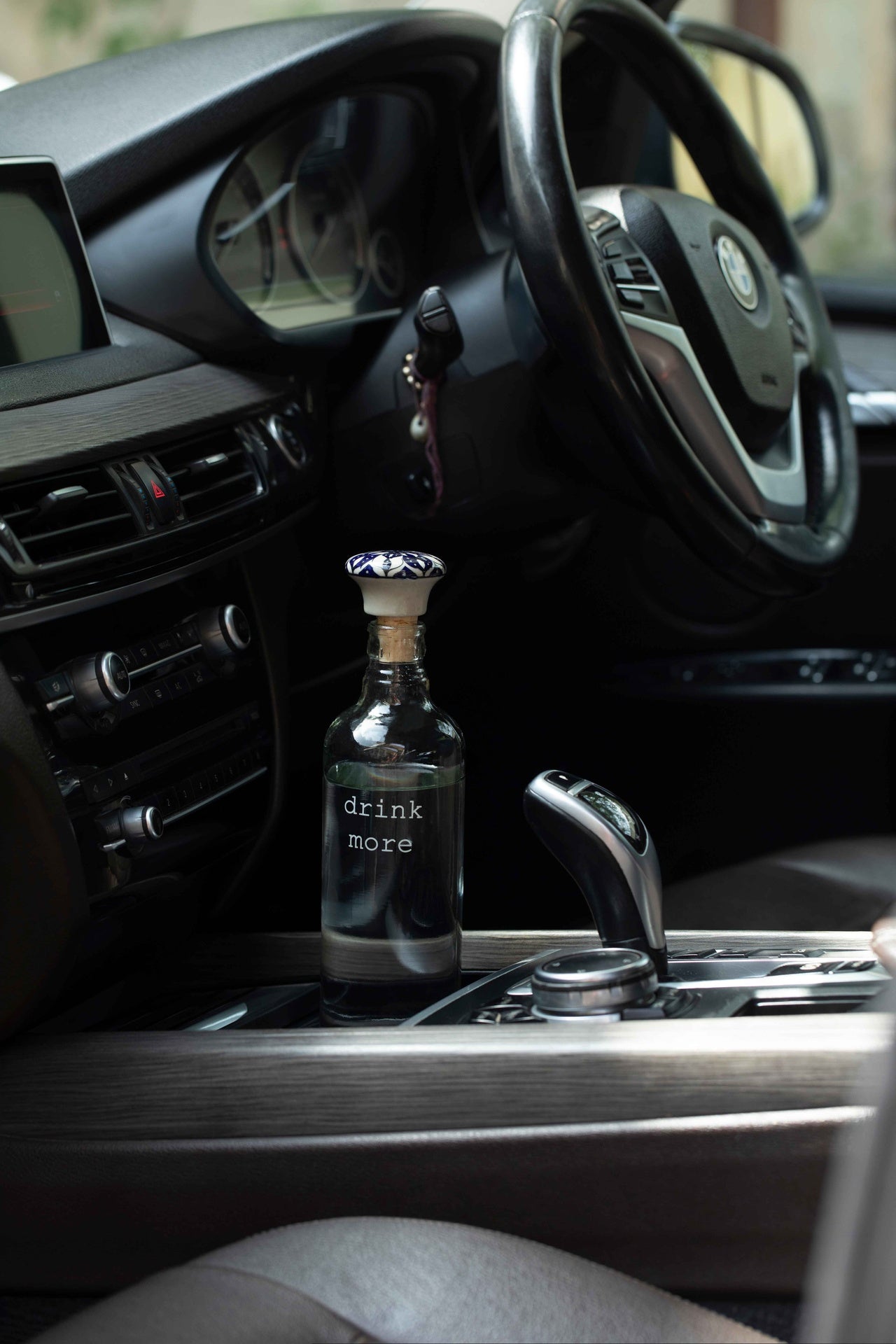 Drink More Glass Water Bottle with Ceramic Stopper - 750ML