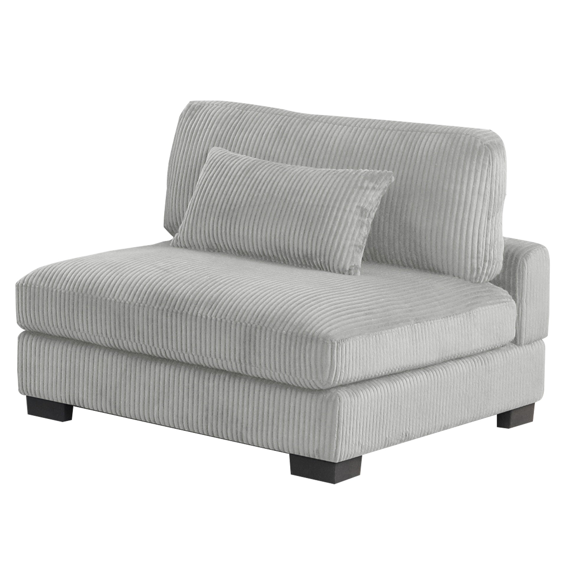 Bentley modern style Corduroy fabric upholstered ARMLESS CHAIR made with wood frame in Gray (NJ Warehouse inventory)