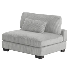 Bentley modern style Corduroy fabric upholstered ARMLESS CHAIR made with wood frame in Gray (NJ Warehouse inventory)