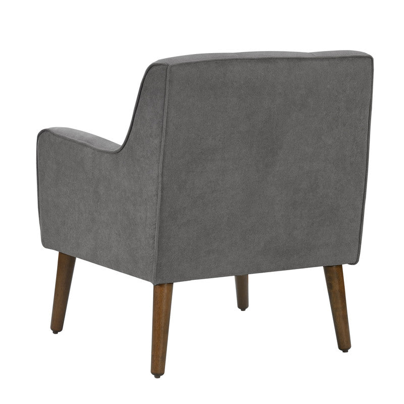Ruggiero 25"W Mid Century Modern Gray Woven Fabric Tufted Armchair