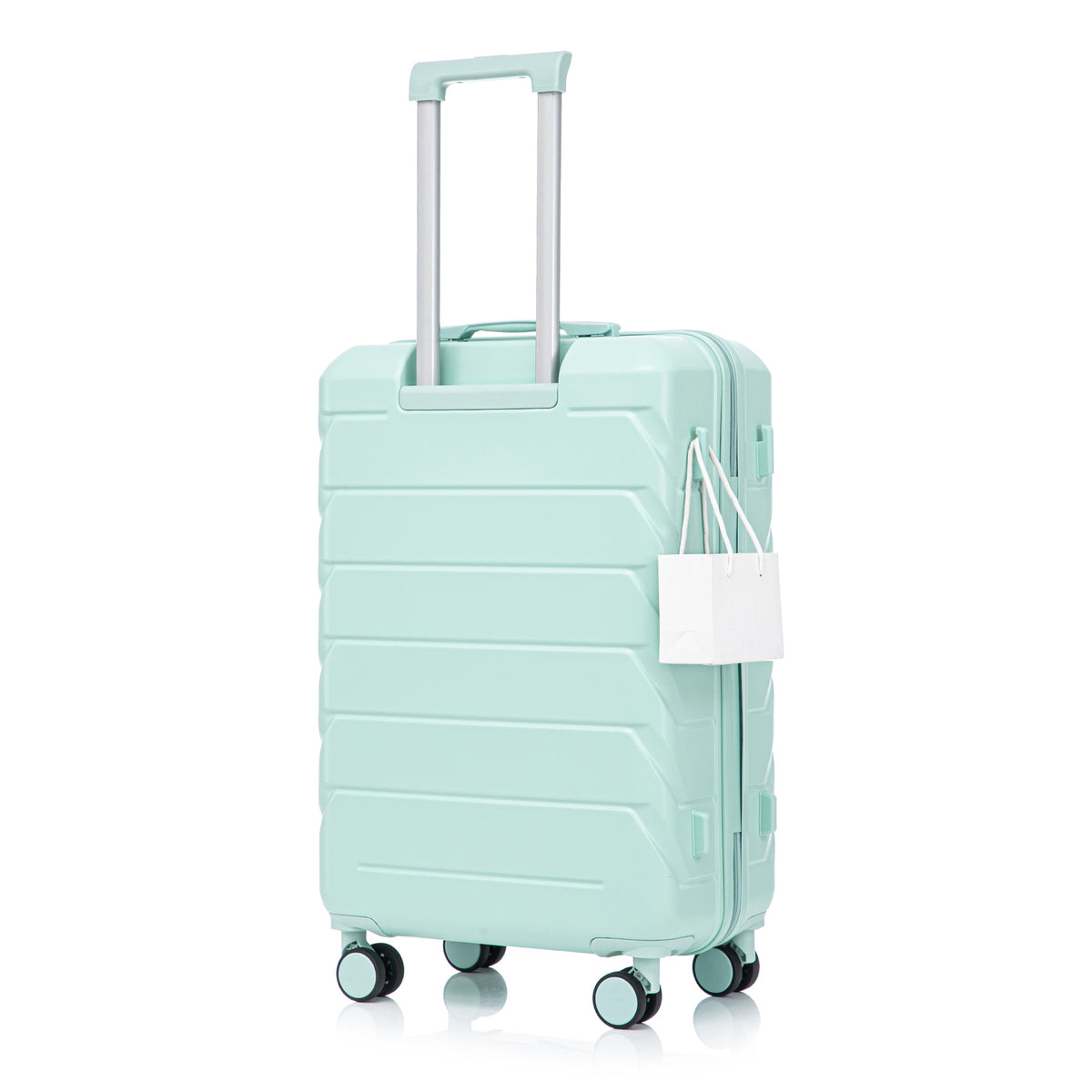 28 Inch ABS Hard Shell Large Travel Checked Luggage - Scratch Resistant Surface Four Multi-Directional Wheels,  With Combination Lock and Side Hooks .(Mint Green)