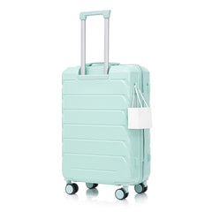 28 Inch ABS Hard Shell Large Travel Checked Luggage - Scratch Resistant Surface Four Multi-Directional Wheels,  With Combination Lock and Side Hooks .(Mint Green)