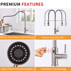 Touchless Kitchen Faucet,Hands Free Automatic Smart Kitchen Faucet Black Smart Kitchen Faucet
