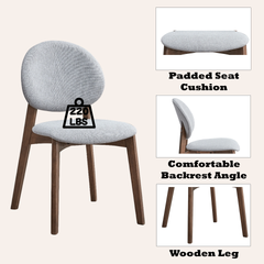 Hadasa Light Gray & Walnut Finish Side Chair (Set of 2)