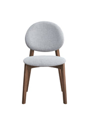 Hadasa Light Gray & Walnut Finish Side Chair (Set of 2)