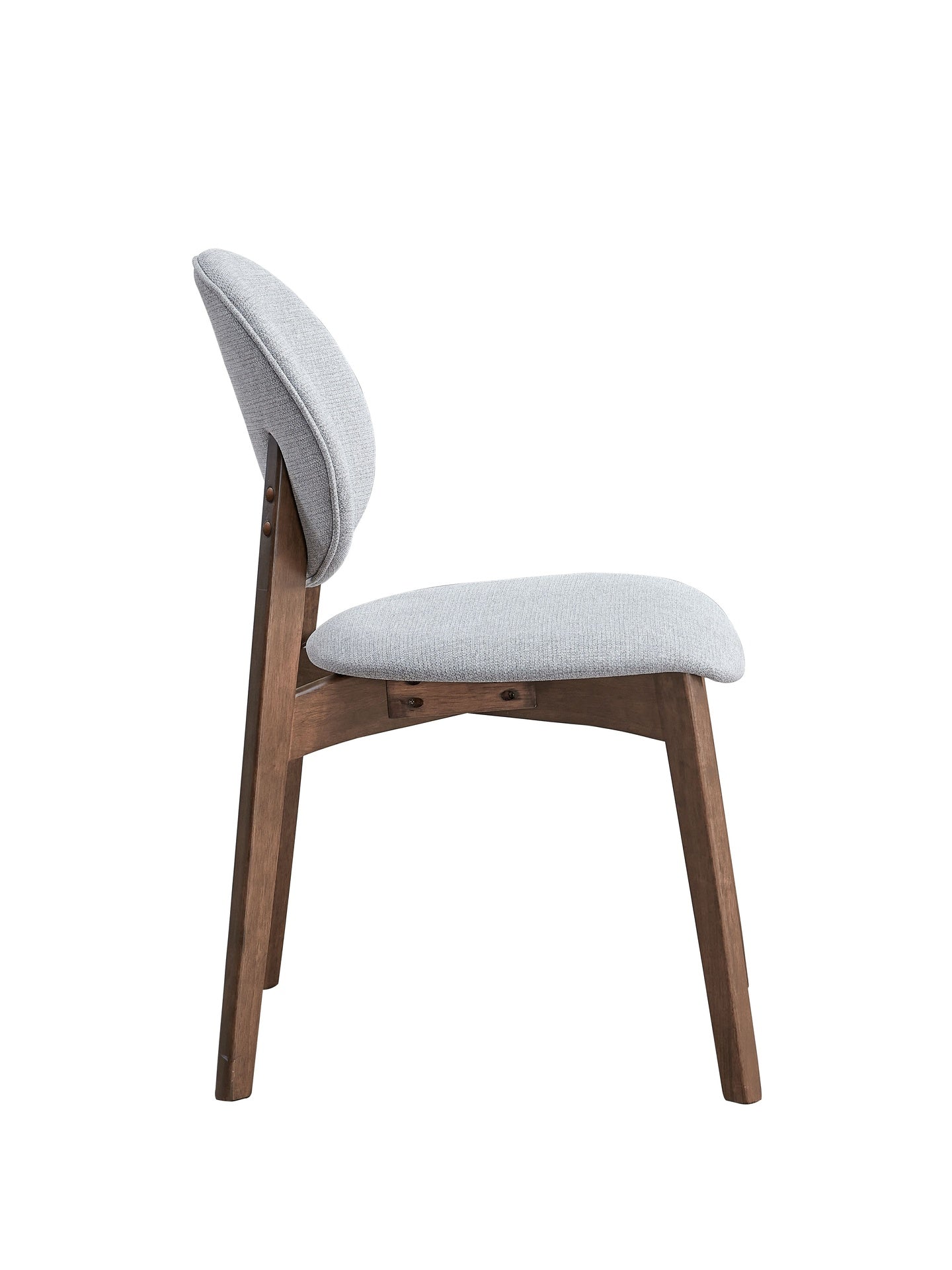 Hadasa Light Gray & Walnut Finish Side Chair (Set of 2)
