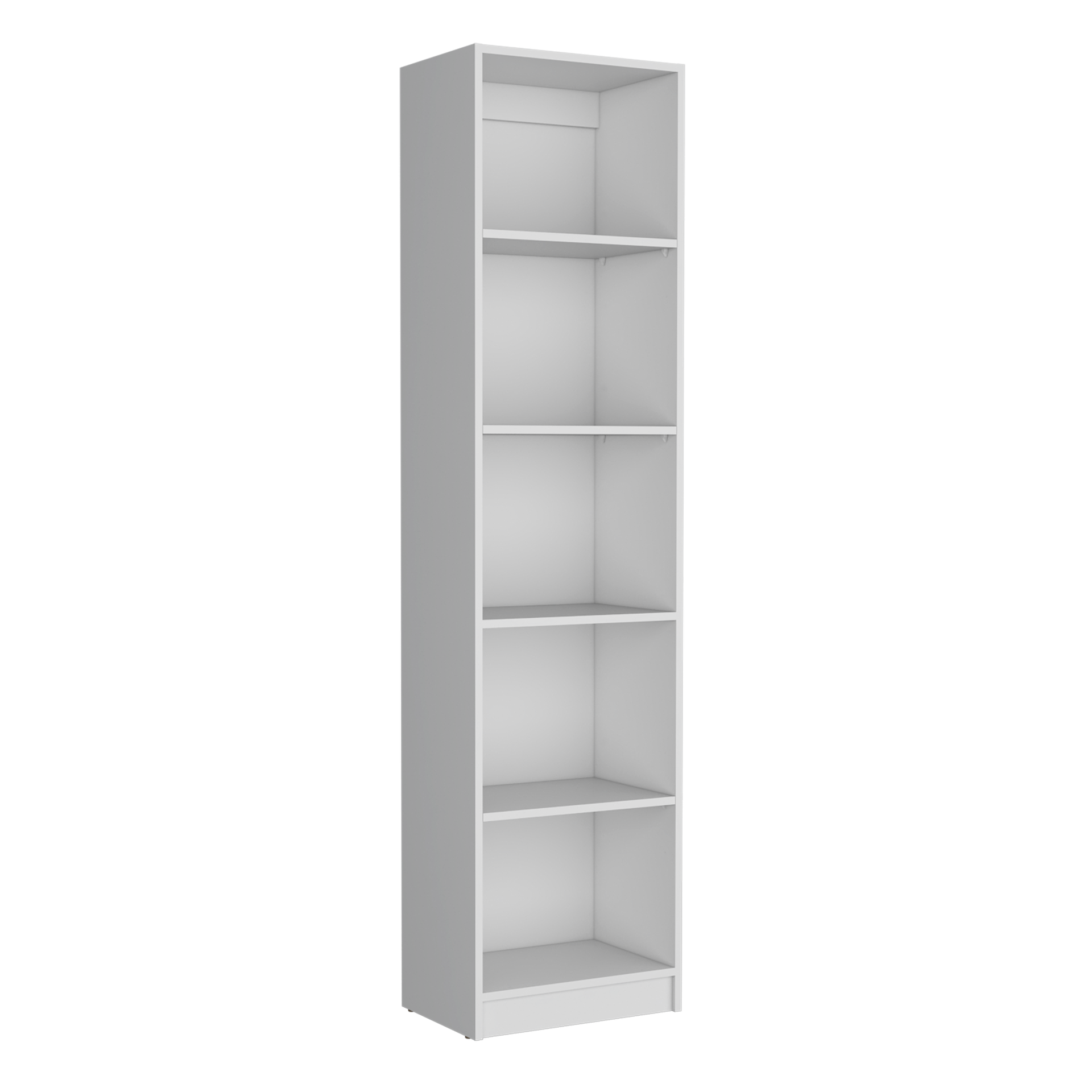 Home Xs Bookcase with 5-Tier Shelves and Slim Design -White -Office