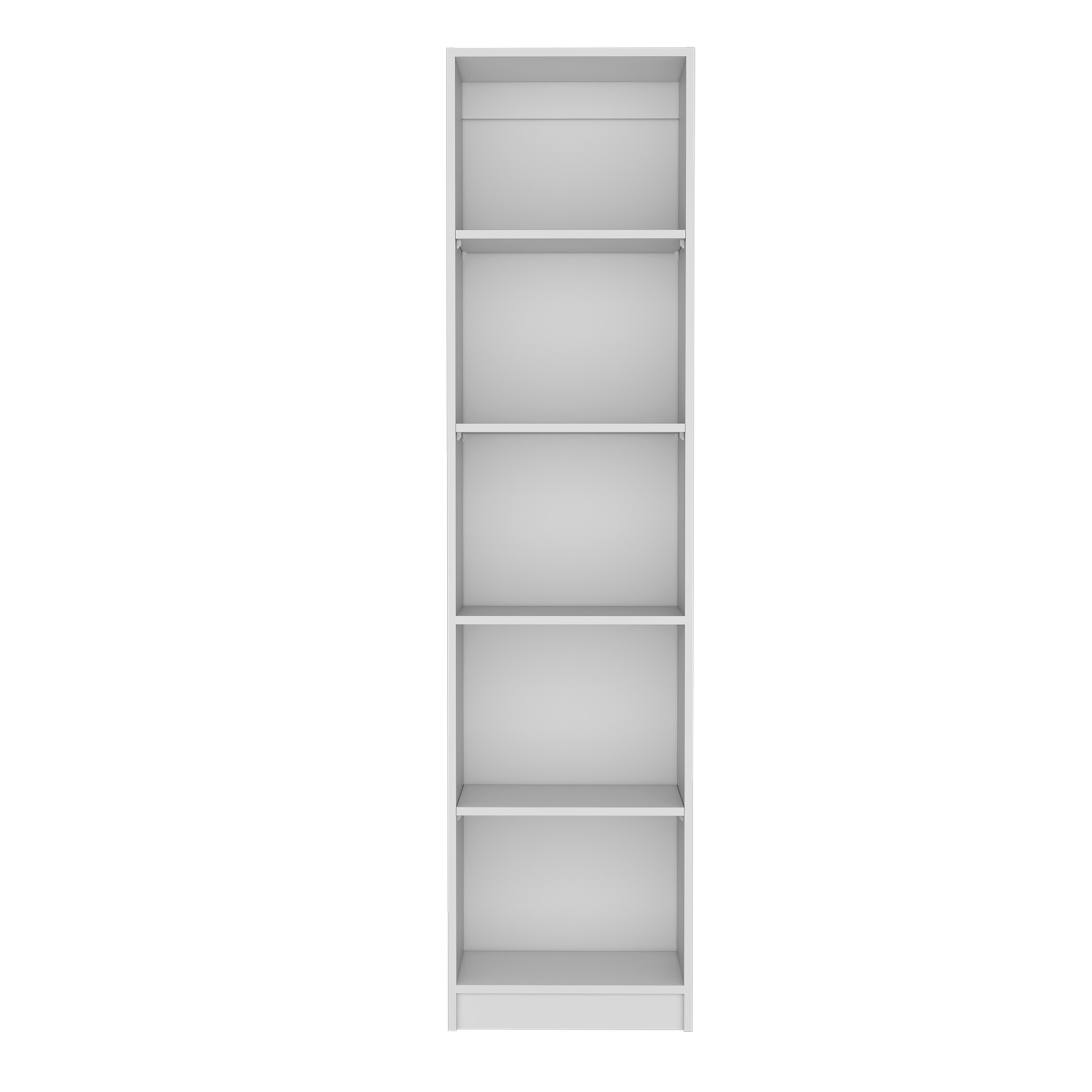 Home Xs Bookcase with 5-Tier Shelves and Slim Design -White -Office