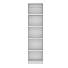Home Xs Bookcase with 5-Tier Shelves and Slim Design -White -Office