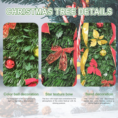 6FT Pop-Up Christmas Tree with 150 Warm White UL Lights – Pre-Decorated with Red & Gold Ornaments, Flowers, Ribbons & Bows – Easy Assembly, Space-Saving Collapsible Holiday Tree