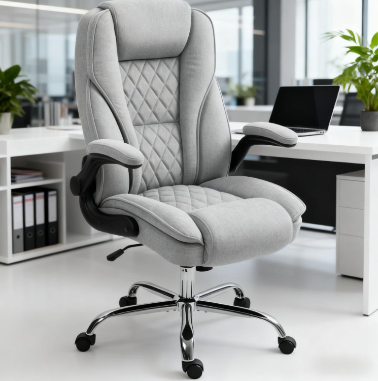 High-Back Office Chair, Adjustable Ergonomic Design for Home & Office