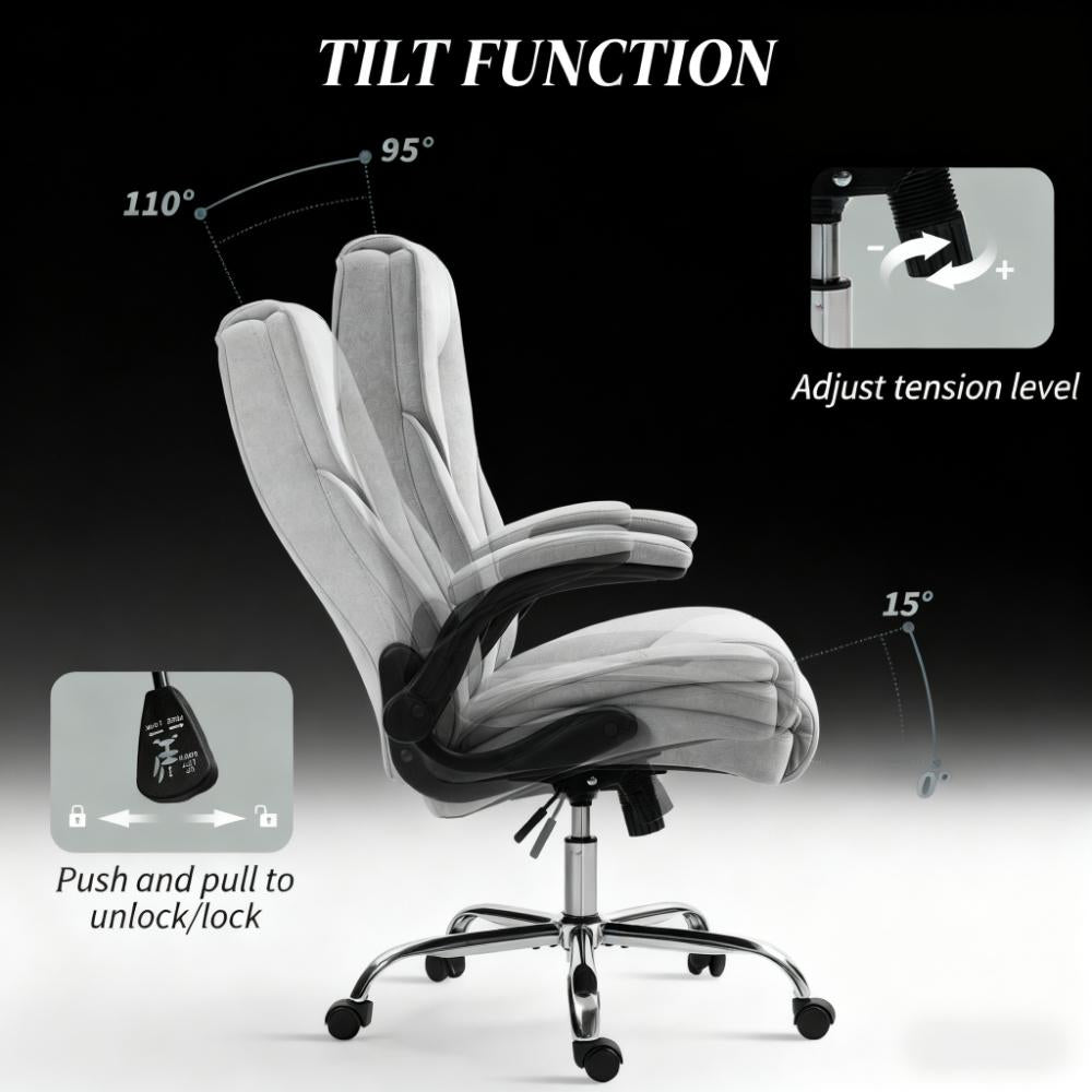 High-Back Office Chair, Adjustable Ergonomic Design for Home & Office
