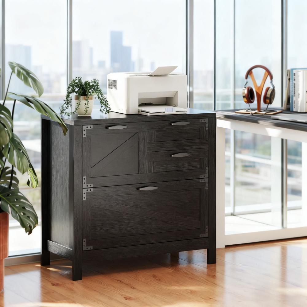 Farmhouse File Cabinet with 4 Drawers Lateral Filing Cabinet