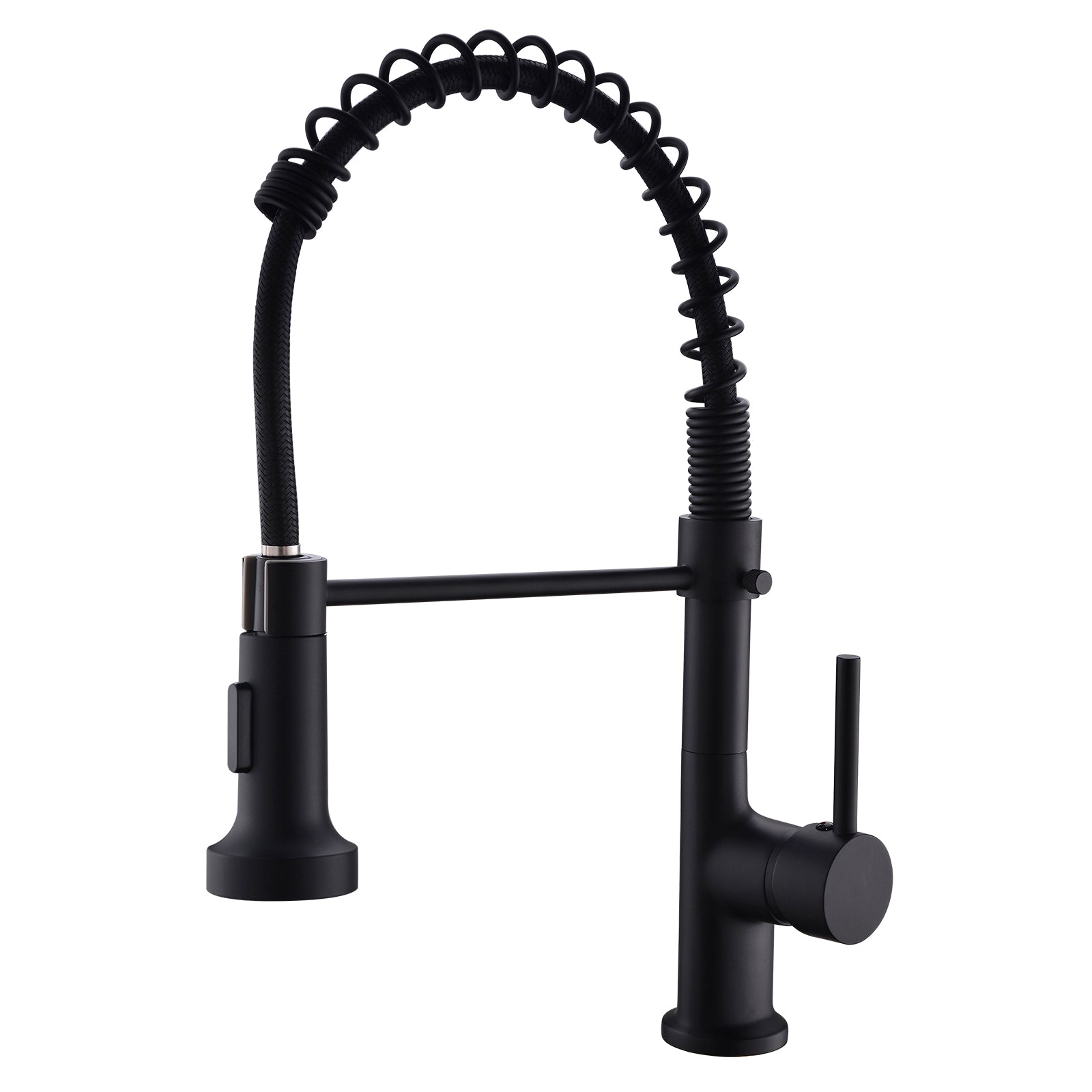 Commercial Black Kitchen Faucet with Pull Down Sprayer, Single Handle Single Lever Kitchen Sink Faucet