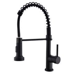 Commercial Black Kitchen Faucet with Pull Down Sprayer, Single Handle Single Lever Kitchen Sink Faucet