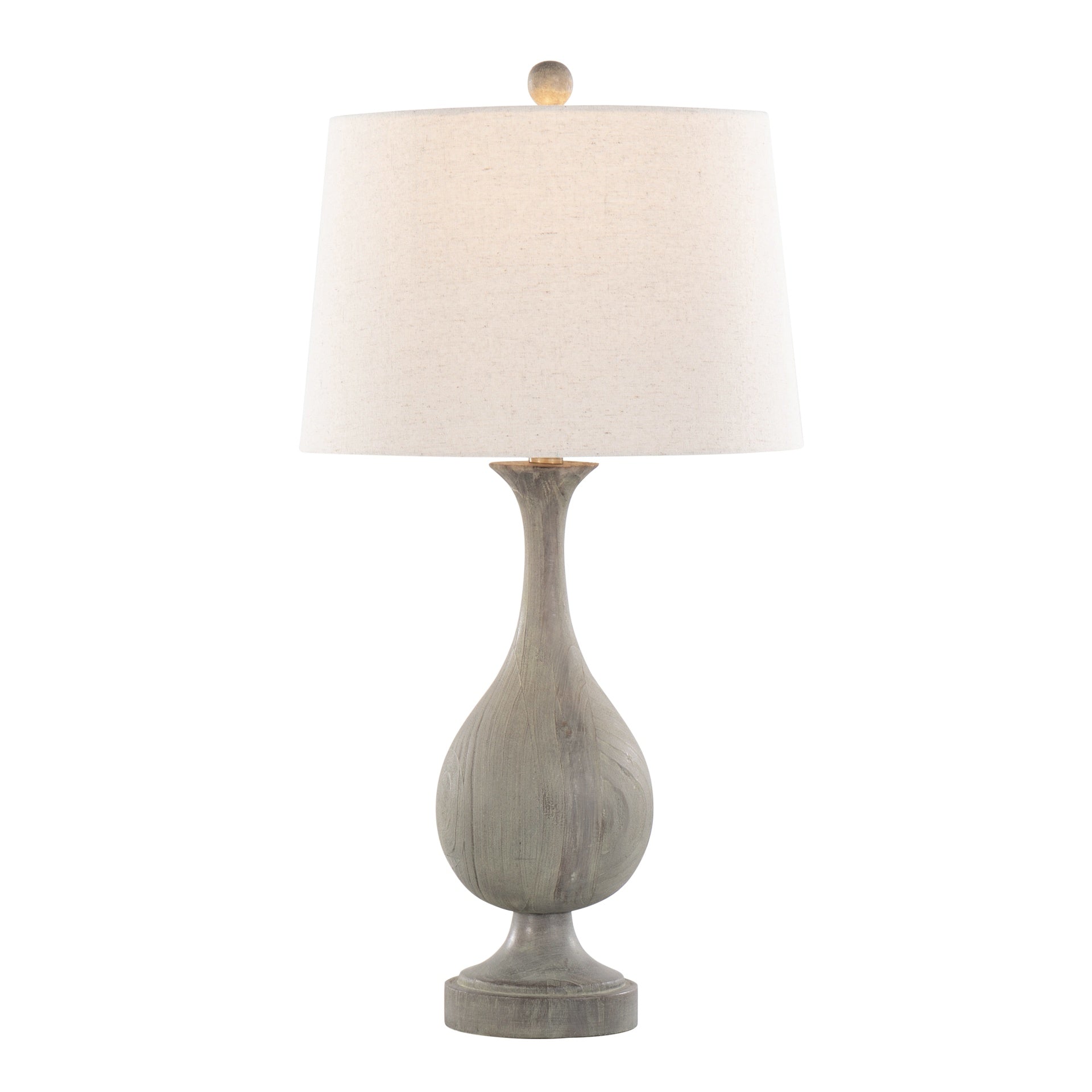 Cipolla Poly 29" Farmhouse Polyresin Table Lamp in Acid Dusty Wood Poly, Antique Soft Brass and Natural Linen Shade from Grandview Gallery by LumiSource - Set of 2