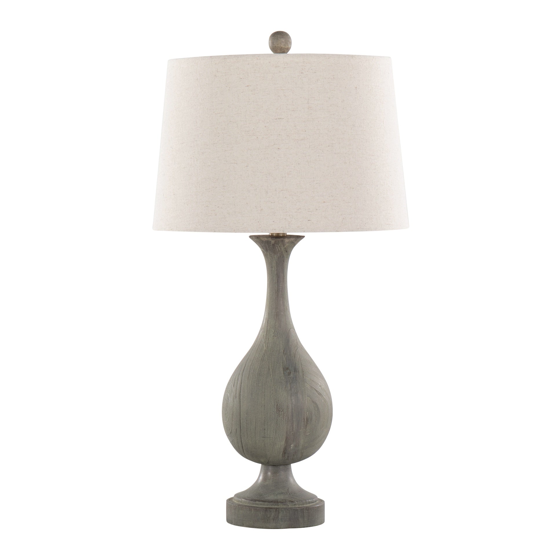 Cipolla Poly 29" Farmhouse Polyresin Table Lamp in Acid Dusty Wood Poly, Antique Soft Brass and Natural Linen Shade from Grandview Gallery by LumiSource - Set of 2