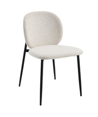 Klaus White Boucle & Black Finish Side Chair (Set of 2)