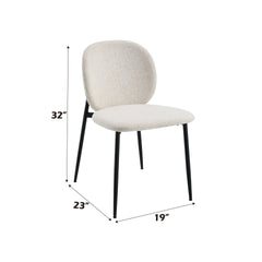 Klaus White Boucle & Black Finish Side Chair (Set of 2)
