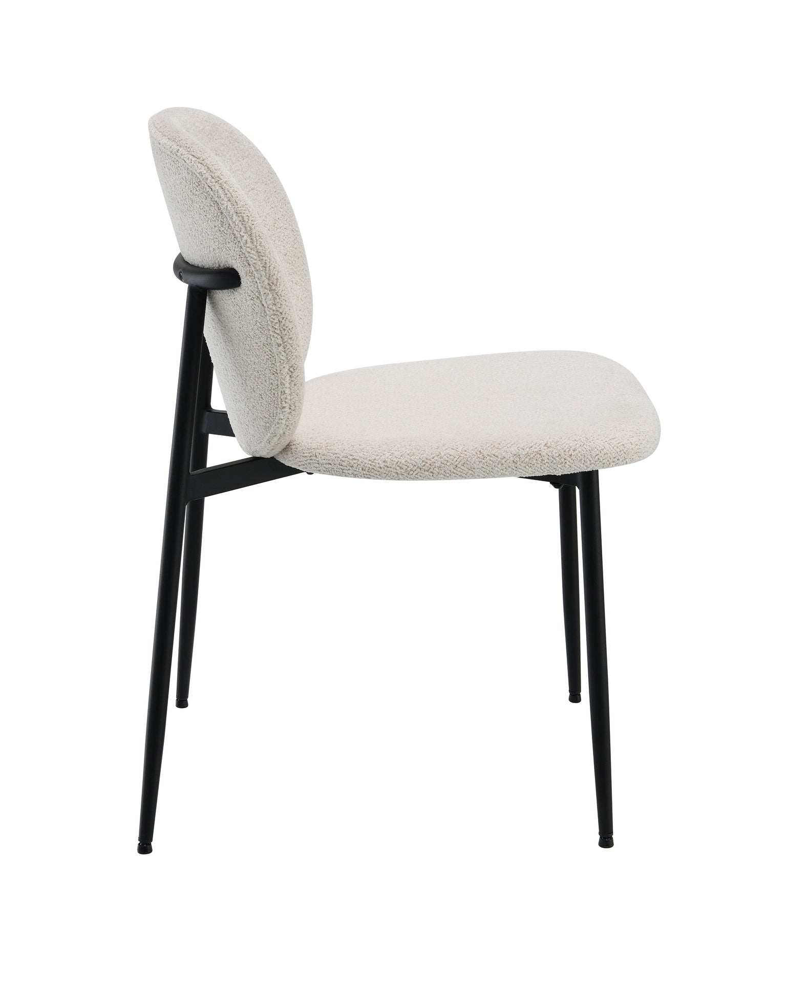 Klaus White Boucle & Black Finish Side Chair (Set of 2)