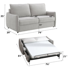 Jinn Beige Chenille Sofa w/Sleeper