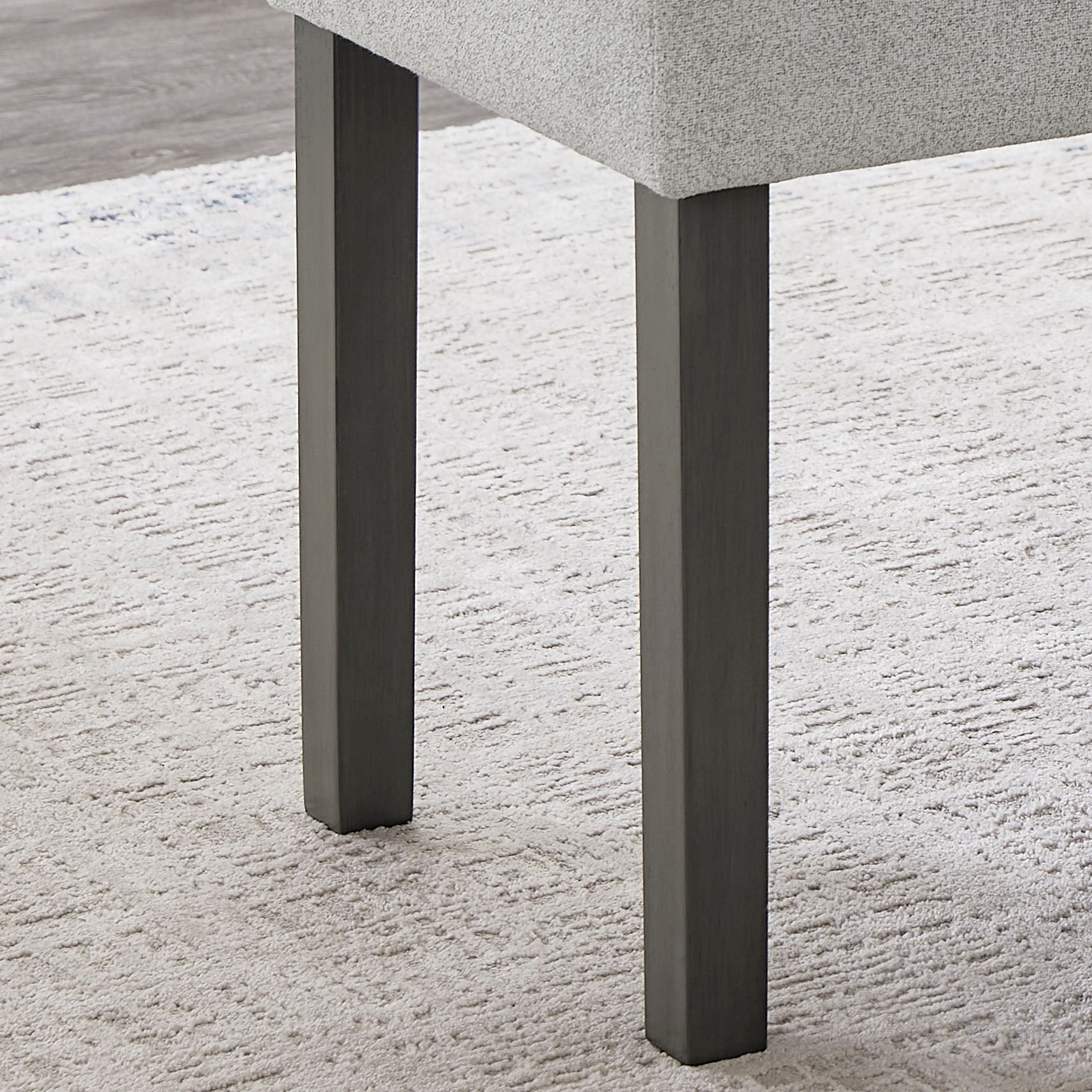 Luna Light Gray Fabric Upholstered 40" Bench with Dark Gray Wood Frame – Modern Entryway & Bedroom Seating
