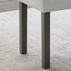 Luna Light Gray Fabric Upholstered 40" Bench with Dark Gray Wood Frame – Modern Entryway & Bedroom Seating