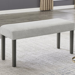 Luna Light Gray Fabric Upholstered 40" Bench with Dark Gray Wood Frame – Modern Entryway & Bedroom Seating