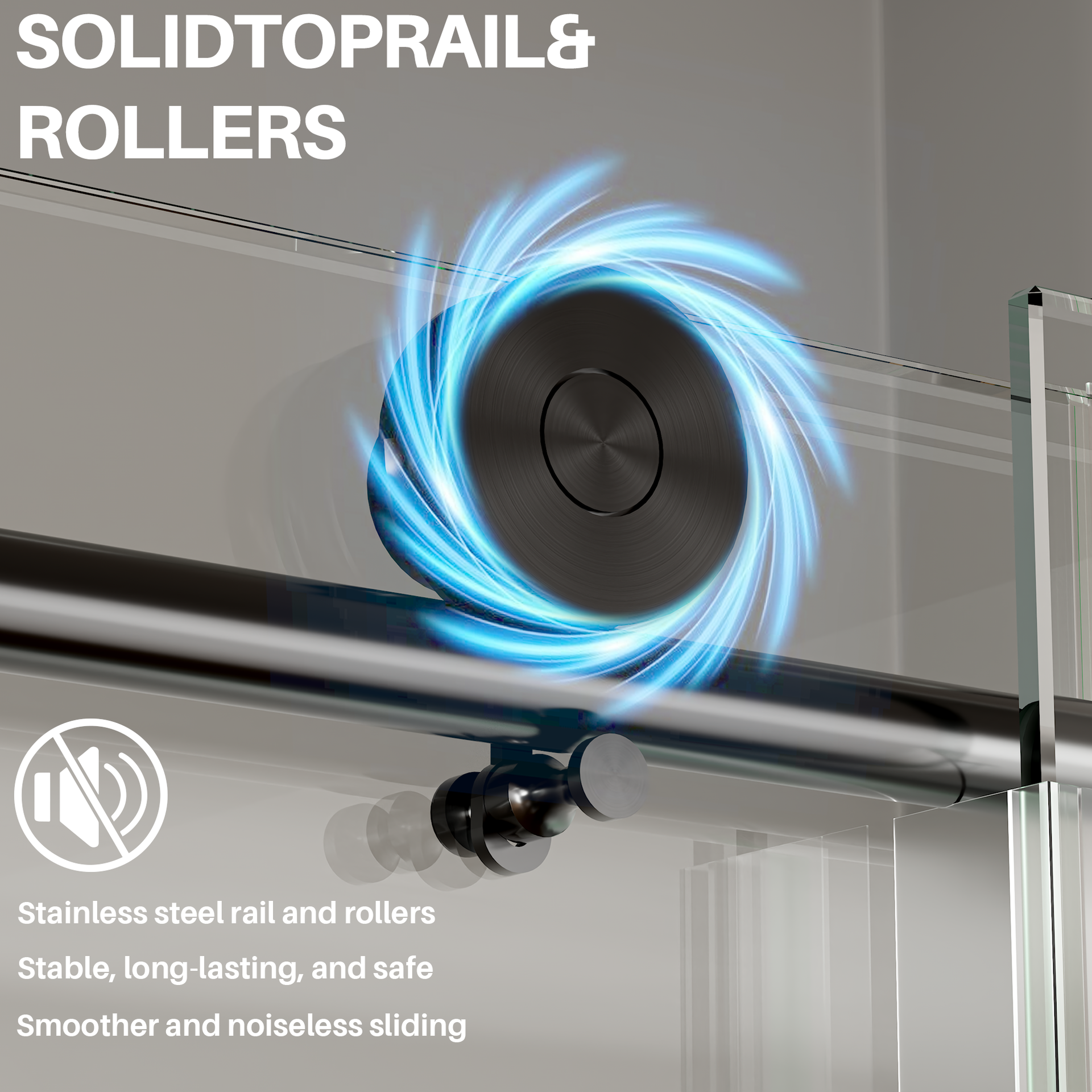 Door 50-54 in W x 75 in H Frameless Shower , Sliding Shower Door with 5/16"(8mm) Clear Tempered Glass Shower Door, Easy to Clean Bathroom, Silent Soft-Close Design, Easy to Install,Matte Black