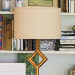 Slant Retro Oval Hardback Lampshade with Washer Fitter, Beige