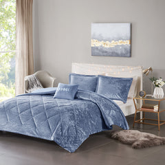 King/Cal King Velvet Duvet Cover Set with Throw Pillow