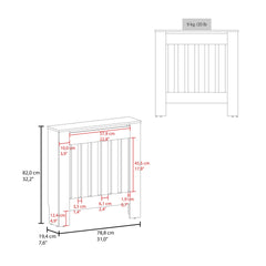 Radiator Cover Cabinet with Slatted Panel, Modern Home Furniture for Heating Units, Ventilated Decorative Enclosure, White
