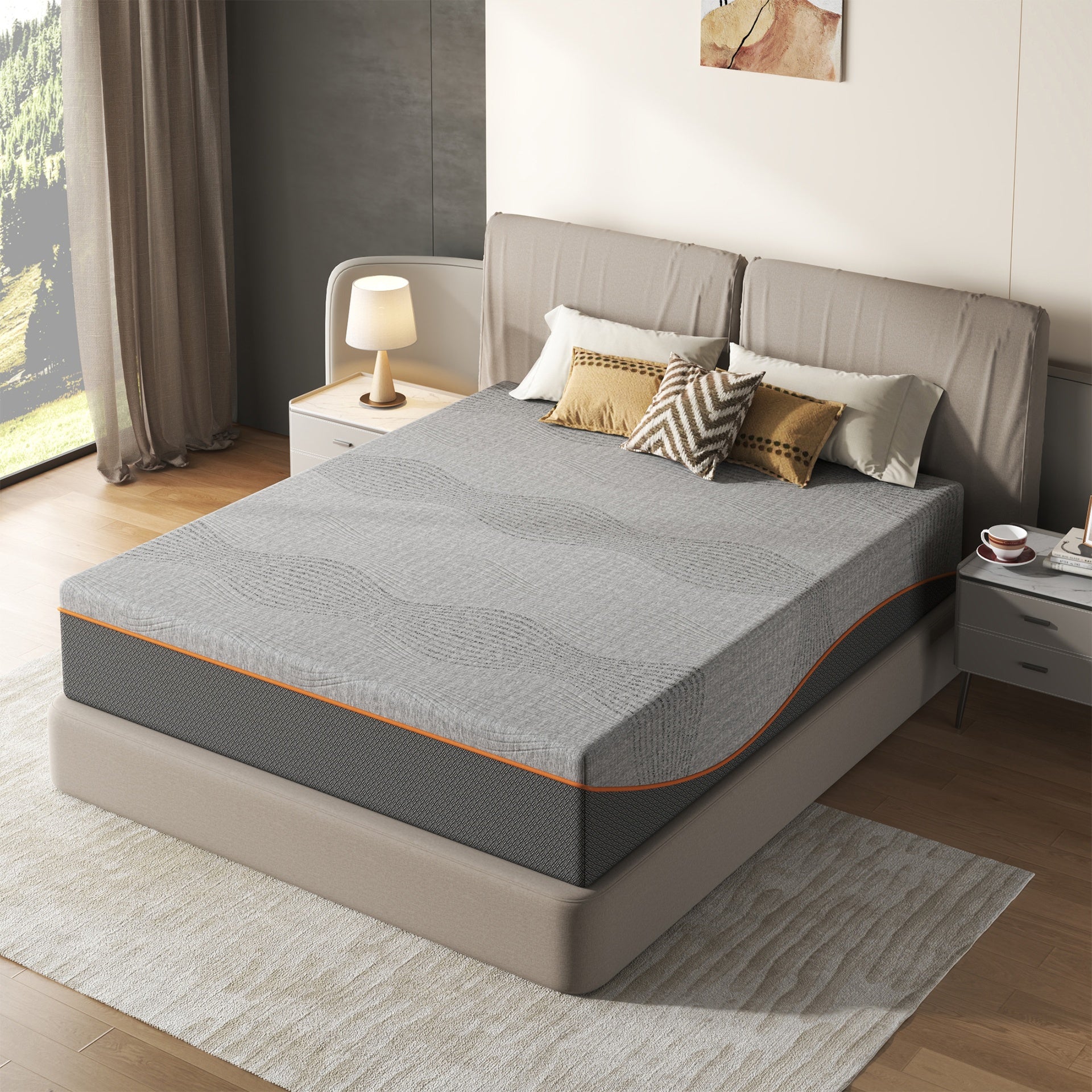 Queen Size Mattress,12 Inch Memory Foam Mattress, Fiberglass Free, Medium Feel, Breathable Cooling Layers, Certified Safe Materials