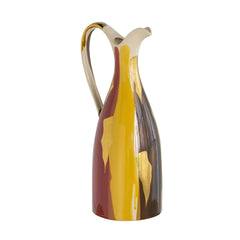 7.1x6.1x16.3" Ceramic Pitcher Vase with Abstract Multicolored Finish