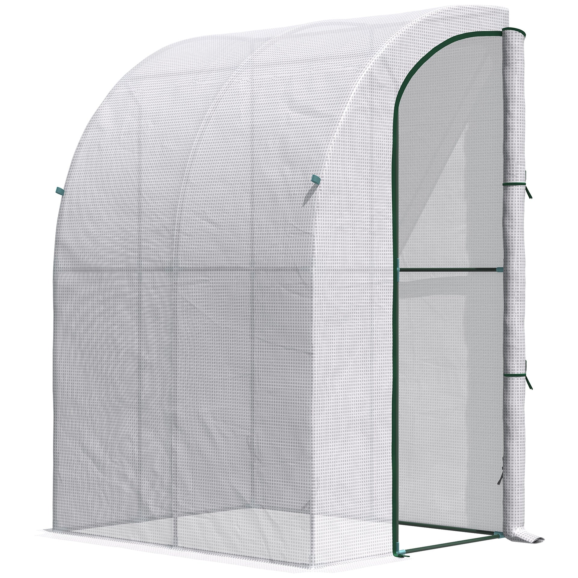 Outdoor Lean to Greenhouse, Walk-In Green House Plant Nursery