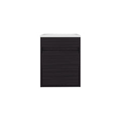 Furman Bathroom Vanity With Single Door And Open Shelf, Compact Floating Sink Base Cabinet, Black