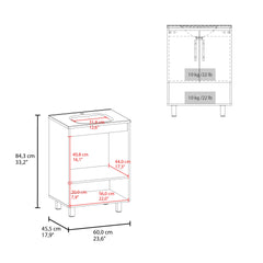 Conrad Free Standing Resin Sink Bathroom Vanity With One Door Cabinet, And Open Shelf, Black