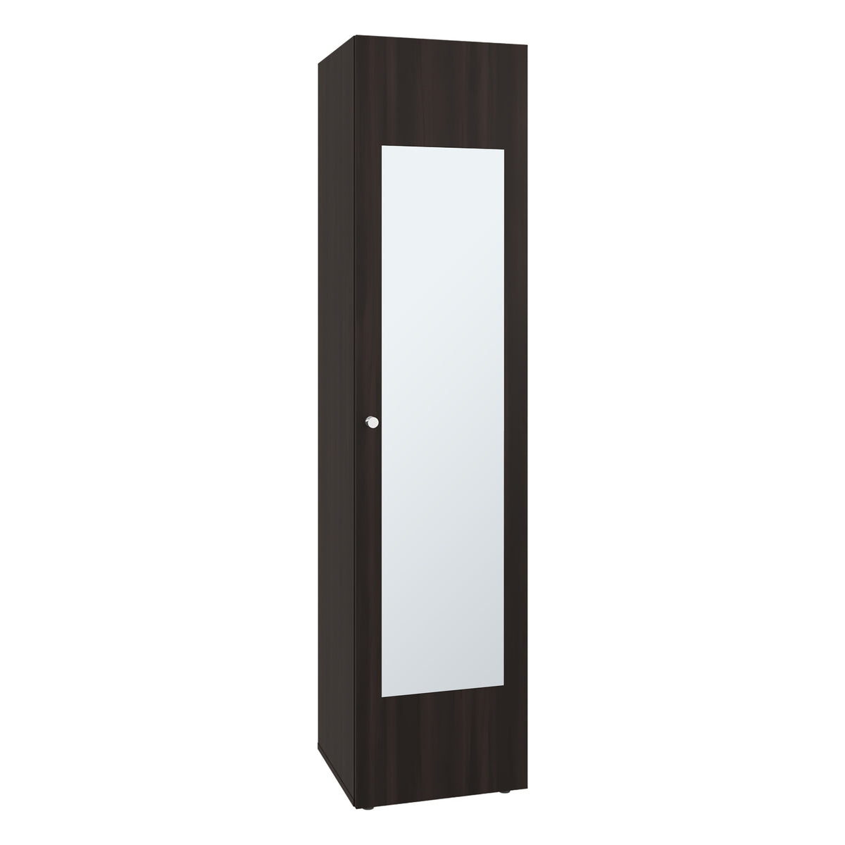 Home Linen Freestanding Tall Cabinet with Single Door, One Mirror and 4 Horizontal Storage Shelves, Cabinet for Bathroom, Bedroom or Laundry Room